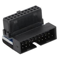USB 3.0 19/20 Pin 90 Degree Adapter for PC Laptop (Black) picture