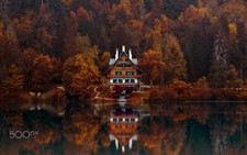 Landscape slovenia lake bled forest 500px reflection Custom Gaming Mat Desk picture