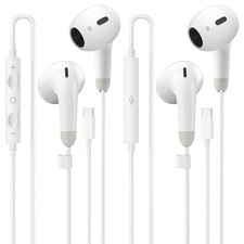 USB C Headphones, 2 Pack Wired Earbuds, Type C Headphones with White picture