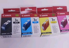 Lot of 4 Canon BCI 3e Ink Cartridge Genuine OEM Black Magenta Cyan Yellow Sealed picture