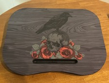 Books-A-Million Gothic Raven Skull Roses Padded Lap Desk 19x15” picture