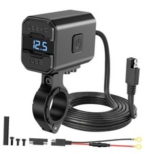 Aluminum Motorcycle USB Charger SAE to USB Adapter Type C and USB 3.0 picture