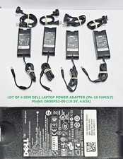 LOT OF 4 OEM Dell Black 19.5v 4.62 Amp Laptop Charger PA-10 DA90PS2-00 7.4mm Tip picture