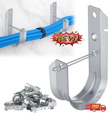 Ganchos en J de acero galvanizado de 5 cm, soportes de pared resistentes con cli picture