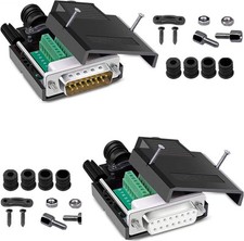 DB15 Solderless Male Female RS232 D-SUB Serial Adapters, 16mm M/F, Black  picture