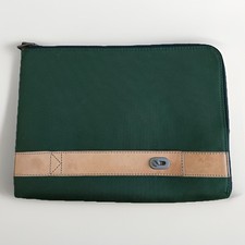 NWT Fossil Kent Zip Fabric/Leather Green Folio Fits Tablet Passport Documents picture