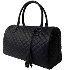 Womens Quilted Weekender Duffle Carry Bags Overnight Travel Handbag Shoulder ... picture
