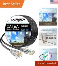 Durable 100ft Cat6 Network Cable - 10G Waterproof Ethernet for Home & Office picture