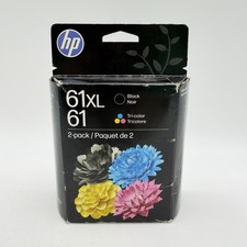 Genuine HP 61XL Black + 61 Tri-Color Ink 2-Pack New Sealed Exp March 2027 picture