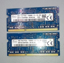 SK HYNIX 2x4GB RAM LAPTOP MEMORY MODULE STICKS picture