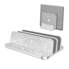 Bling Vertical Laptop Stand, Double Desktop Stand Holder with Adjustable Dock picture