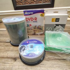 Verbatim Blank CD DVD Lot Memorex Case Logic CD-R DVD-R Storage Cases Media picture