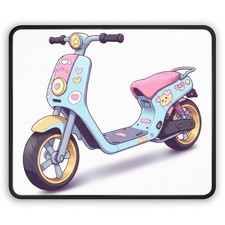 Kawaii Pastel Scooter Gaming Mouse Pad | Cute Heart Motorcycle picture