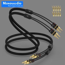 HiFi Audio Speaker Cable Loudspeaker Wire Cord +Banana Connectors & Y Spade Plug picture