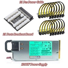 DPS-1200FB A Power Supply 21 Ports Breakout Board 21 Pcs 6 Pin Cable Mining Kit picture