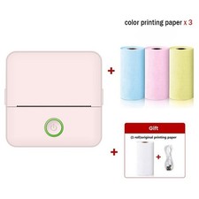 Thermal Photo Printer Mini Print Pod  Printer+1 Roll Labels, White/Pink picture