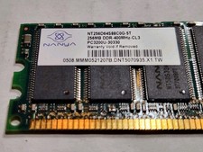 256MB Nanya DDR-400 MHz CL3 PC-3200U Desktop Memory RAM DIMM - NT256D64S88C0G-5T picture