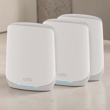 NETGEAR Orbi Tri-Band WiFi 6 Mesh Network System (RBK663) 3 PK AX3800 - White picture