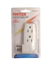 2 Pack 3 Outlet Grounded AC Wall Plug Power Splitter 3-Way Electrical Adapter picture