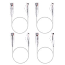 4PCS Cat6A Ethernet Cable, Snagless Short Shielded Network Cable, White (50 c... picture