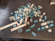 Double shot blue and white keycaps picture