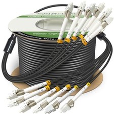 500ft 6-Core OM3 LC-LC Armored Outdoor Direct Burial Fiber Cable 10Gb 50/125um picture