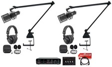 Rockville R-TRACK 2x2 2-Person Podcast Kit w/ RCM PRO Microphone+Boom+Headphones picture