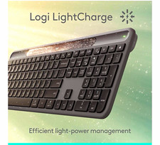 Open Box Logitech Signature Slim Solar+ K980 Bluetooth Keyboard Graphite picture