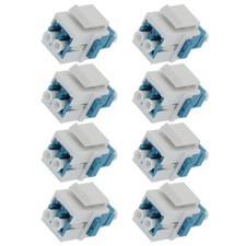 8x LC/UPC Duplex Single Mode Fiber Optical Coupler w/ Keystone Jack Snap-in Blue picture