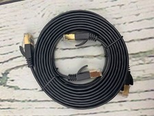 CAT 7 Double Shielded 10 Gigabit 600MHz Ethernet Patch Cable 2 Pack 7ft picture