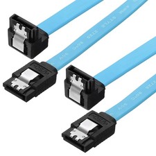 100cm SATA 3.0 Cable, 2 Pack Elbow Angled High Speed Data Cable, Blue picture