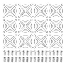 12Pcs 60mm Fan Finger Grill Metal Ventilation Grill Cover with Screws Silver] picture