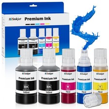 T542 Pigment Ink Refill Bottles 2 Black CMY Compatible ET-5150 ET-5170 ST-C5000 picture