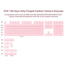 XVX Pink Jelly Forged Carbon 126-Key Cherry Profile Keycap Set Side-Printed picture