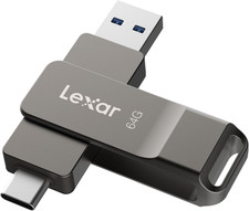 Lexar D40E 64GB Dual USB 3.2 Gen 1 Type-C Jump Drive, Titanium Grey picture
