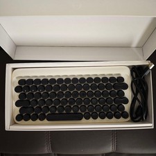 Lofree DOT EH112S Bluetooth Wireless Keyboard Retro Round Keycaps White Tested picture