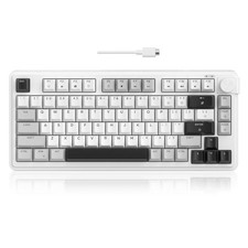 80% Gaming Keyboard RGB Backlit Wired Mechanical Feel Volume Knob 80 Keys PC picture