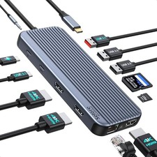 MOKiN 12 IN 1 USB C to 3 HDMI Laptop Docking Station picture