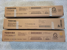 Set of ( 3 ) Toshiba TFC505U  Toner Cartridge   Cyan, Magenta, Yellow New Sealed picture
