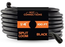 Flexible Split Wire Loom Tubing - Protective Convoluted Cable Sleeves 100ft, Bla picture