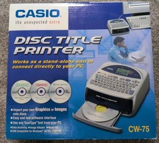 Casio CW-75 Disc Title Label Thermal Printer Brand New Unused Complete In Box picture