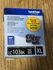Genuine Brother LC103BK XL Black Ink Cartridge 2 Pack Brother Printer MFC-J870DW picture