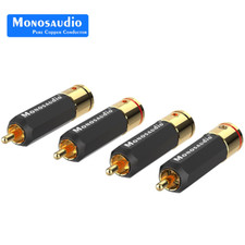 Pure Copper RCA Plug Audio Rhodium /Gold Plated Screws Locking RCA Connector picture