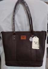 Genuine Leather Laptop Tote Bag Extra Large Brown Handcrafted Work Carry Travel picture