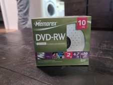 NEW 10 pk Memorex DVD-RW 2x 4.7GB 120min Storage Media Rewritable Discs Sealed picture