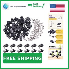Swpeet Nylon R-Type Cable Clips 1/4 Inch Black picture