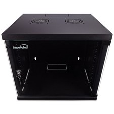Navepoint 00301004 9U Wallmount Cabinet w/ Glass Door & Active Cooling, 110lb picture