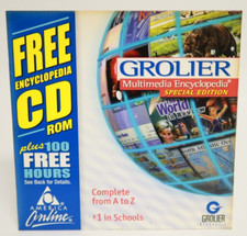 Free Encyclopedia CD Rom Grolier Multimedia 1998 PC Computer Program Software picture
