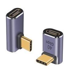 Duttek USB C 90 Degree Adapter 40Gbps, Right Angle USB C Adapter 100W, USB Ty... picture