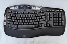 Logitech K350 Wireless Wave Keyboard Ergonomic Y-R0053 Tested No USB Dongle picture